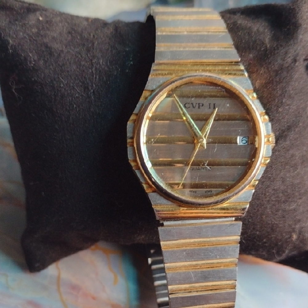 CVP II Gold and Silver Striped Watch